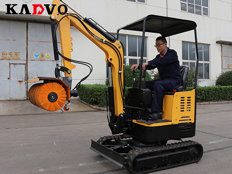Mini excavator snow rolling brush main application